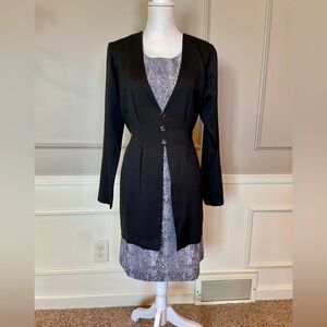 90s Vintage DBY Ltd. Faux 2 piece skirt set blazer jacket snakeskin 11 Clueless